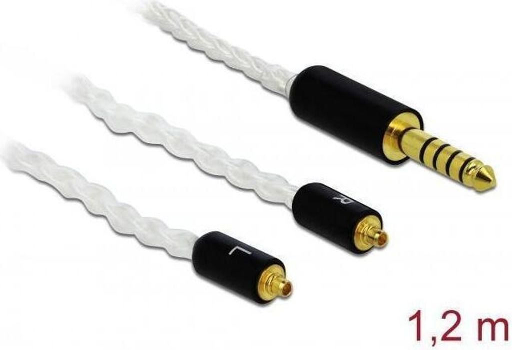 Audio Kabel 4,4 mm 5 Pin zu 2 x MMCX Stecker 1,2 m