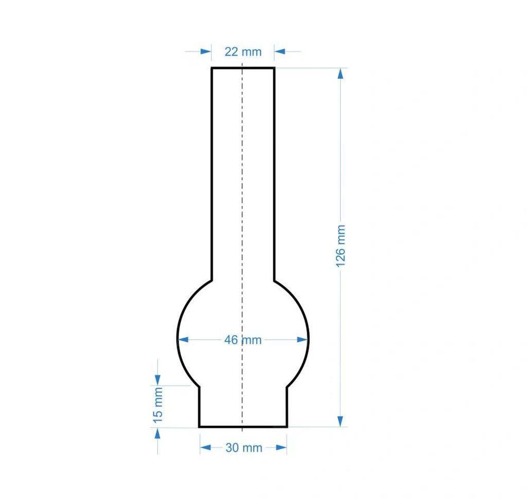 Glazen lampenkap, diameter 30/126, model LUNA – handgemaakt Productafbeelding 