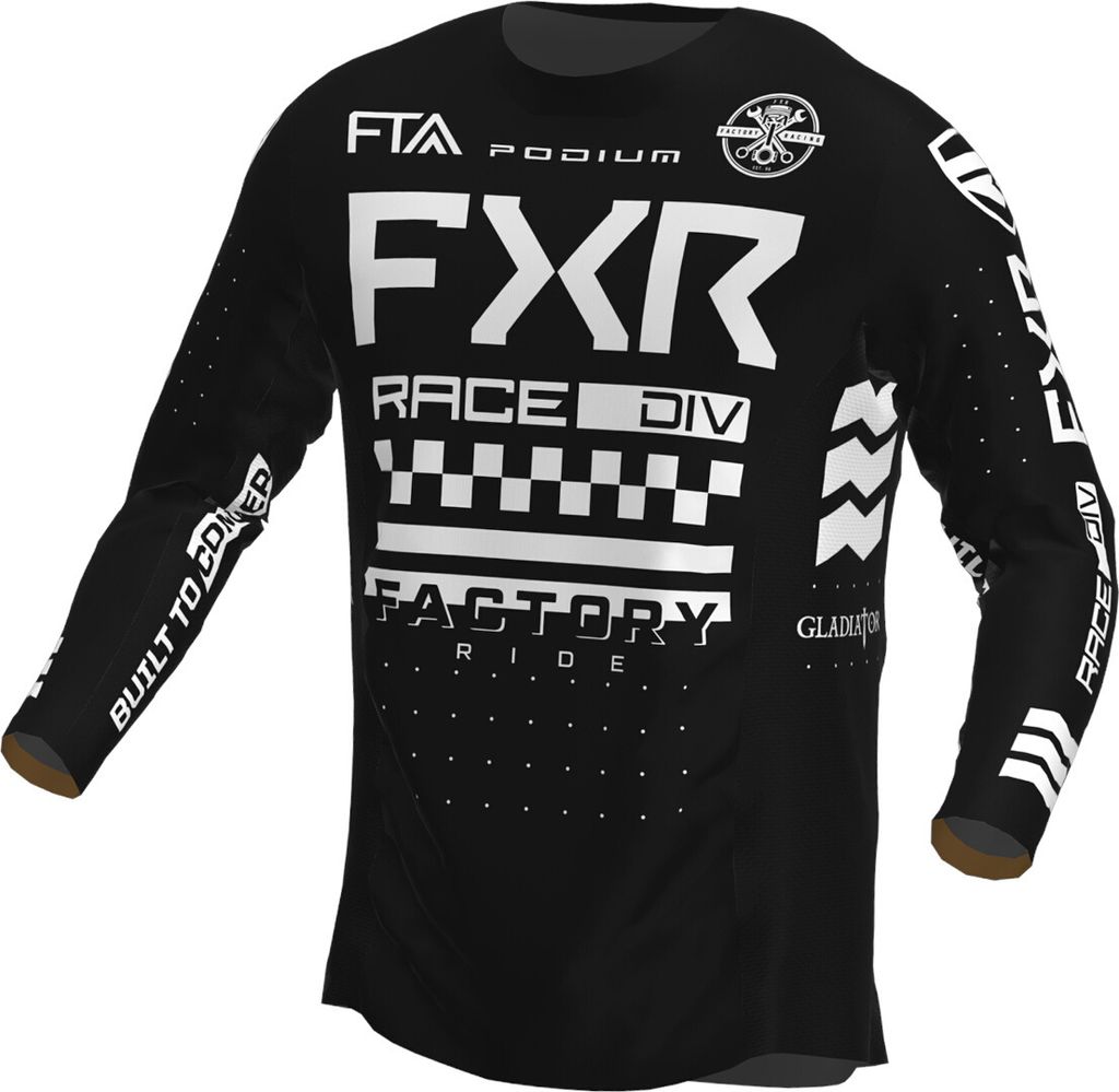 FXR Podium Gladiator 2023 Jugend Motocross Jersey, schwarz/weiß, M
