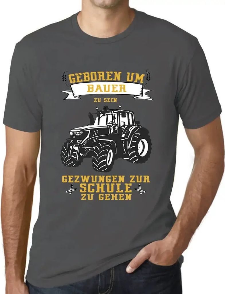 Herren Grafik T-Shirt Geboren Um Bauer Öko-Verantwortlich Vintage Jahrgang Kurzarm Lustige Druck Geburtstag Geschenk Mann