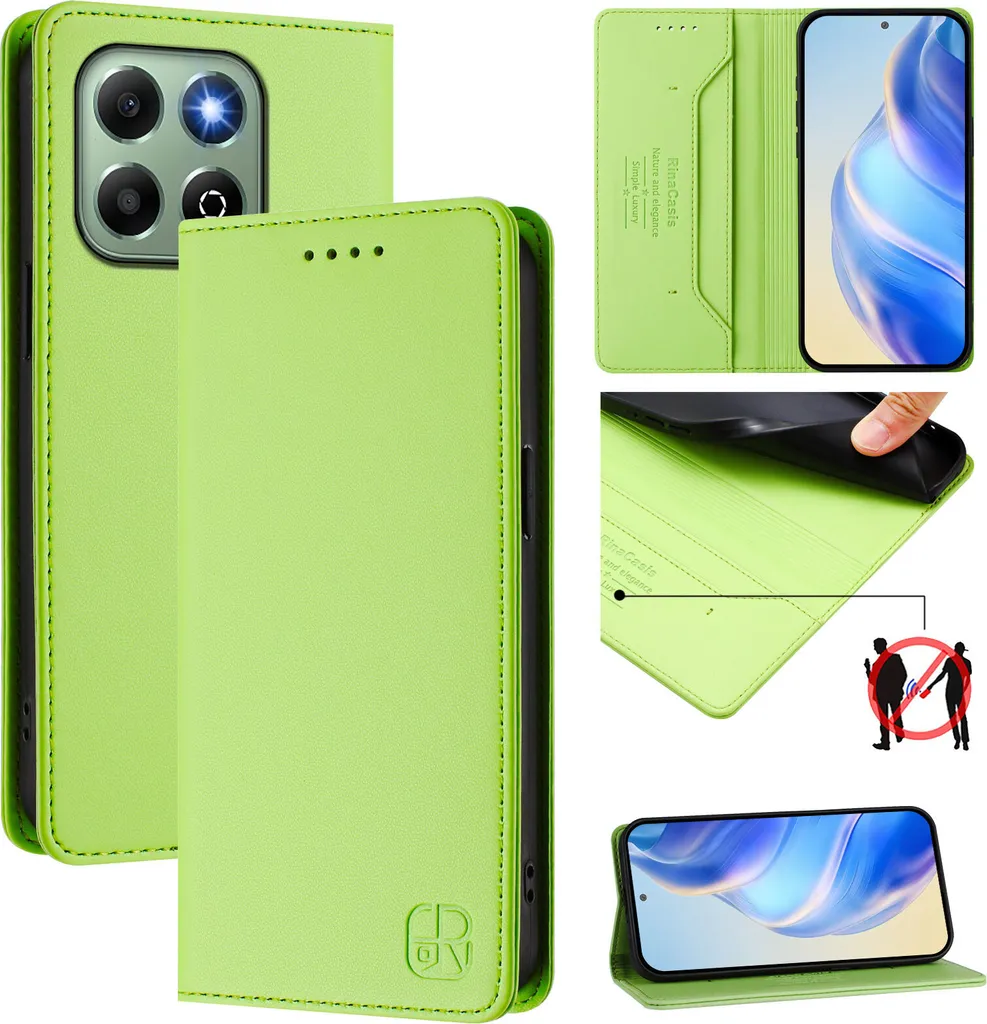 Cover Flip Honor X6a/X6b Business Verde | Portafoglio in Pelle PU