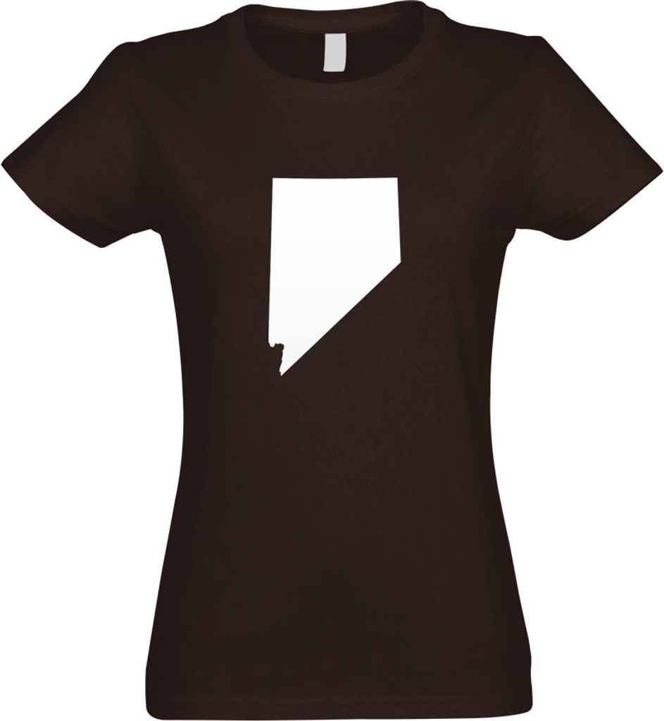 Kiwistar - T-Shirt tailliert - Damen - Chocolate - USA - Bundesstaat - Nevada - mit Motiv Bedruckt - Funshirt Design - Sport - Freizeit - Damen - L