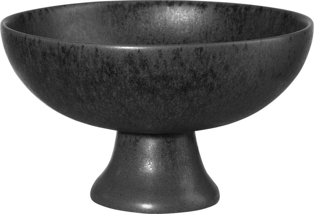 ASA Selection Grande Schale auf Fuß, Obstschale, Dekoschale, Schüssel, Steingut, Black Iron, Ø 21 cm, 3789174