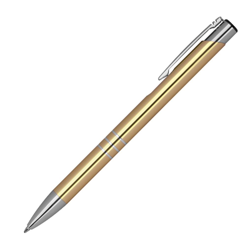 10 Kugelschreiber aus Metall / Farbe: gold