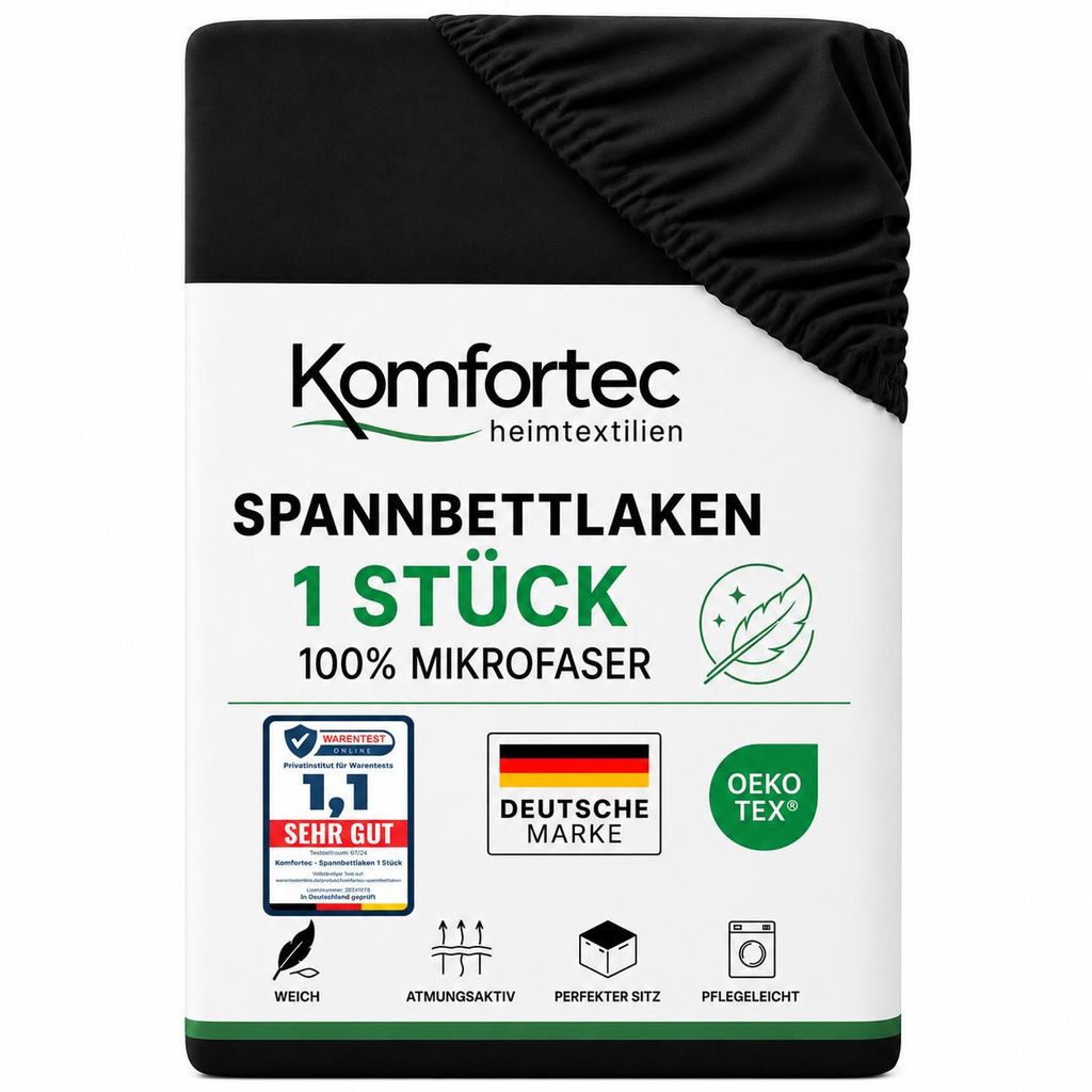 Sábana ajustable Komfortec de 140x200 cm, compatible con Imagen del producto  Imagen generada por IA