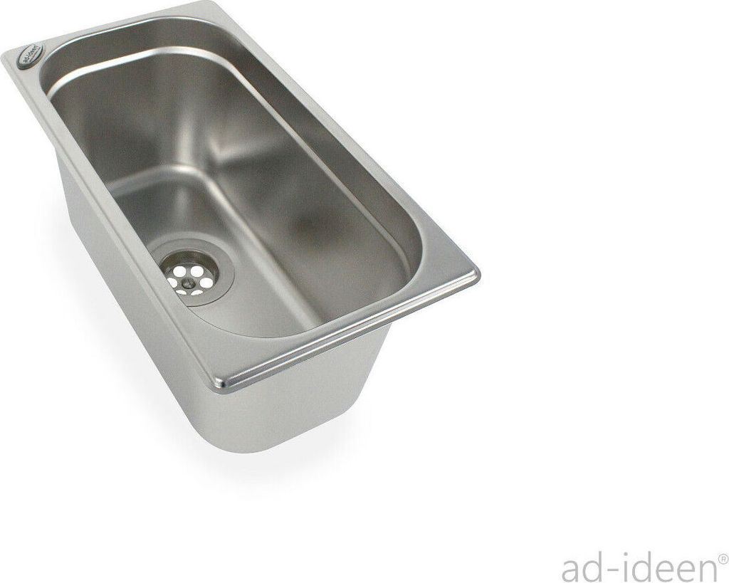 1 1/2" Edelstahl Spüle Spülbecken Waschbecken 325x176x150 mm inkl. Ablauf NEU