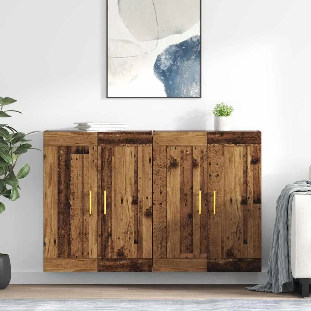 vidaXL Armadi a muro 2 pezzi in legno di recupero 69,5 x 34 x 90 cm