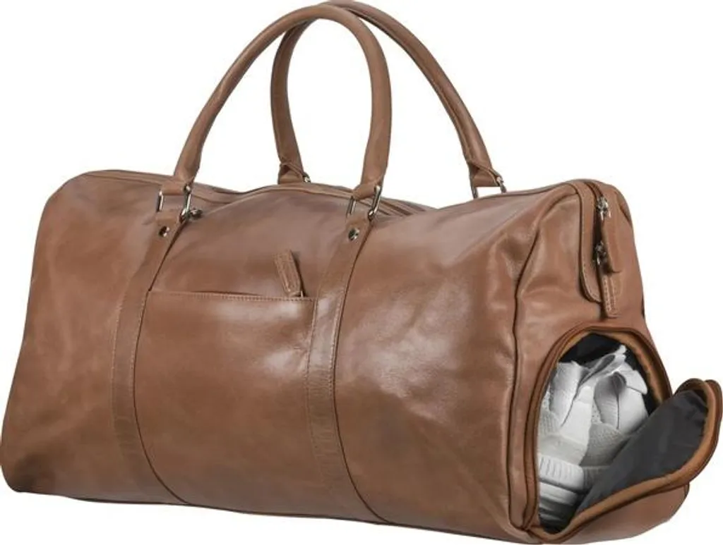 Sac de voyage weekender en cuir véritable marron dbramante1928 de 15 pces
