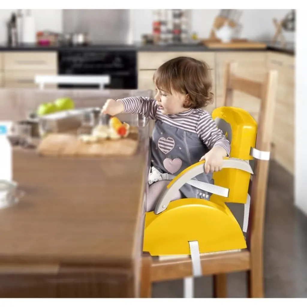 Chaise Haute Bébé Jaune ThermoBaby - Siège de Table Compact et Sûr - 4