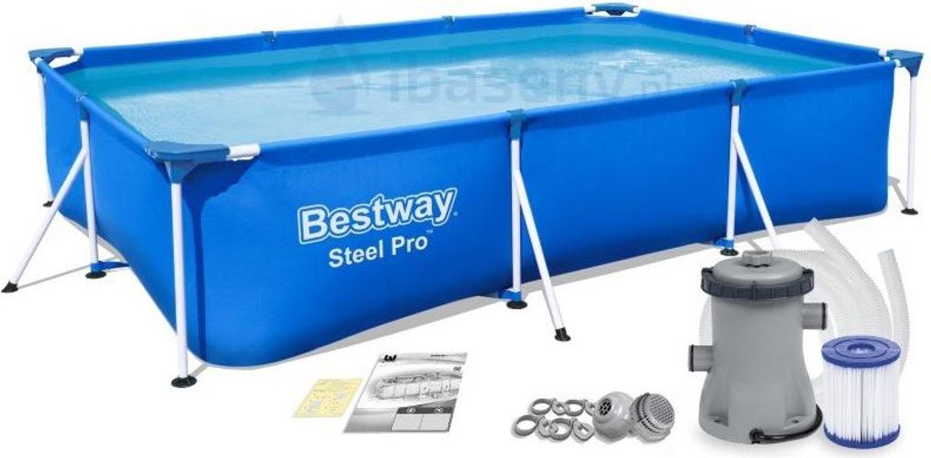 Bestway Steel Pro 56411, 3300 liter, Framezwembad, Blauw, Productafbeelding 