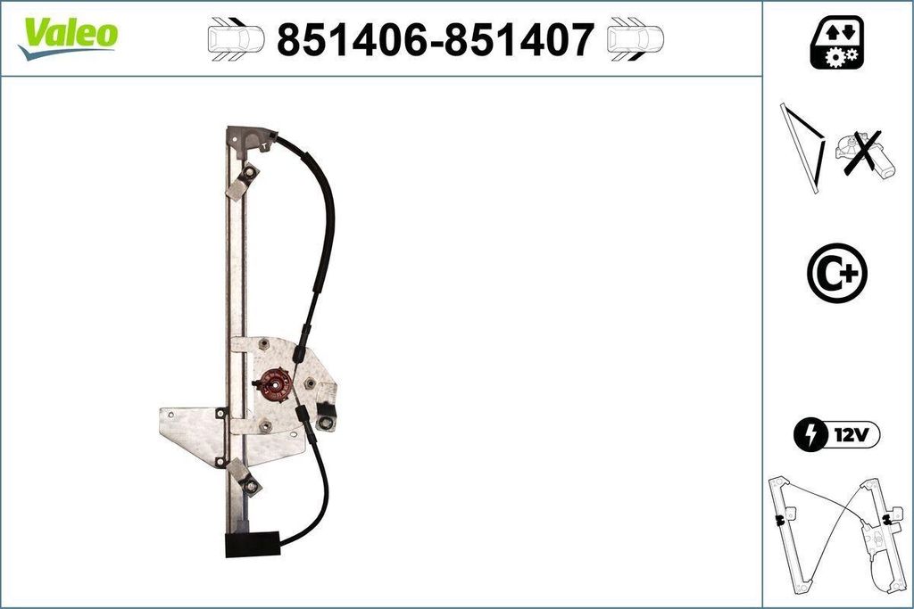 VALEO 851406 Elektrischer Fensterheber Vorne Links passend für PEUGEOT 2008 Kombi (CU) 208 I Schrägheck (CA, CC) 208 Kastenwagen (CR)