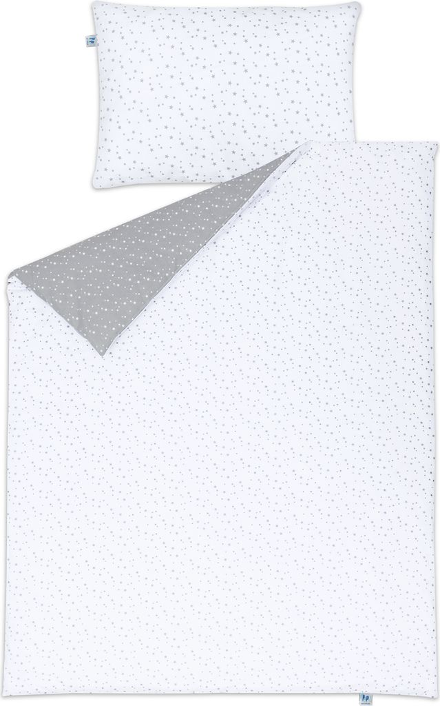 Pepi Baby Bettwäsche - 120x90 mit Kissenbezug 60×40 - 100% Baumwolle Antiallergisch - Kinderbettwäsche Babybettwäsche - Grey Galaxy