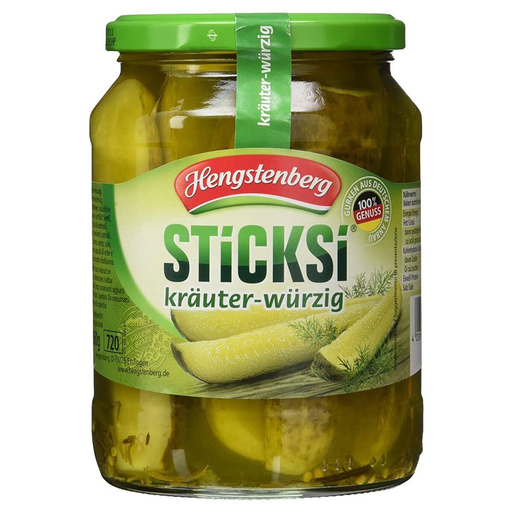 Hengstenberg Sticksi herbes épicées cornichons en bocal Image du produit 
