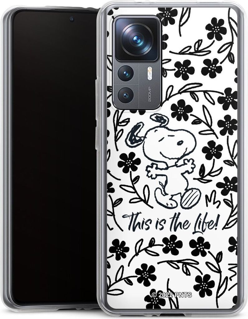 DeinDesign Handyhülle für Xiaomi 12T Pro 5G Silikon Hülle Case Smartphone Schutzhülle Blumen Peanuts Snoopy
