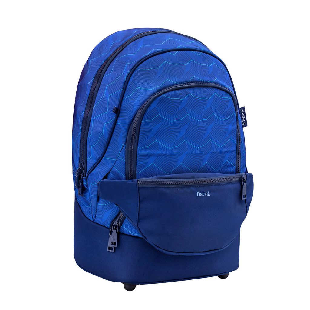 Belmil Premium Backpack & Fanny Pack Estate Blue Ruck sack 2-tlg