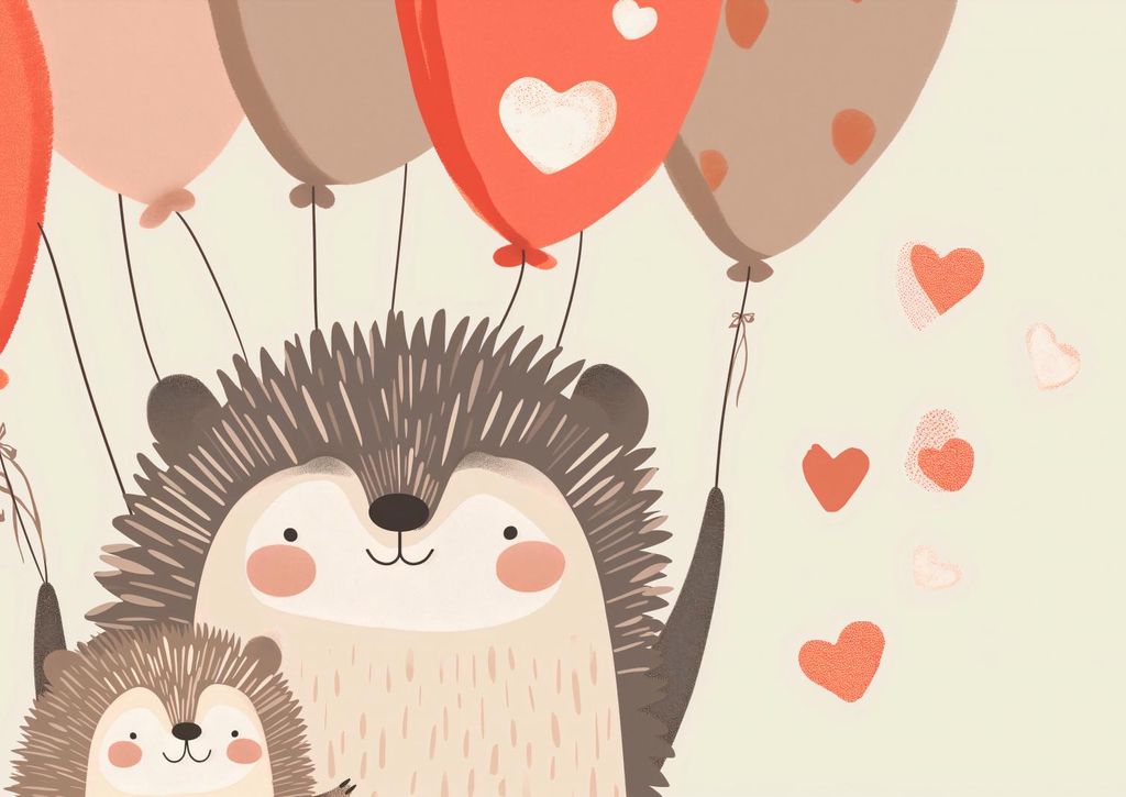 Plakat 42x29,7cm Lächeln der Igel-Familie