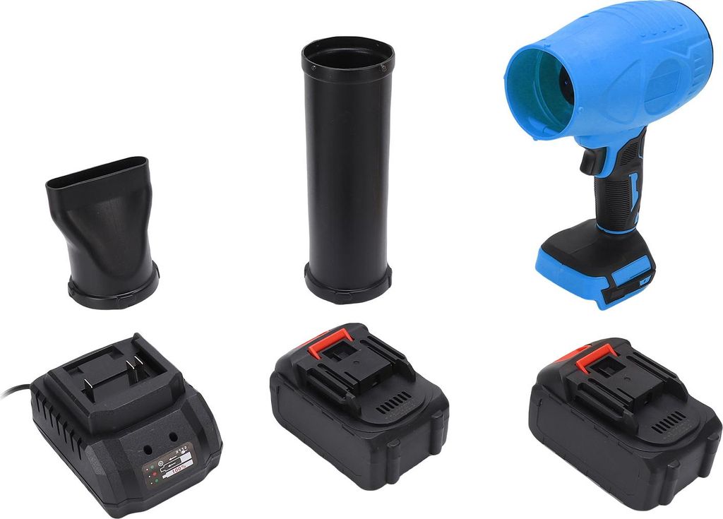 Akku-Laubbläser, leistungsstarker Luftbläser mit 33.000 U/min, stufenloser Drehzahlregelung, 2 Verlängerungsrohren, ideal für Reisen, Camping u...