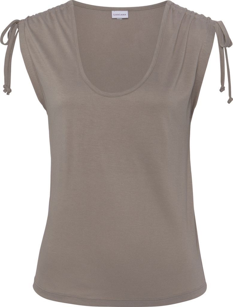 LASCANA Strandtop taupe Größe 40/42