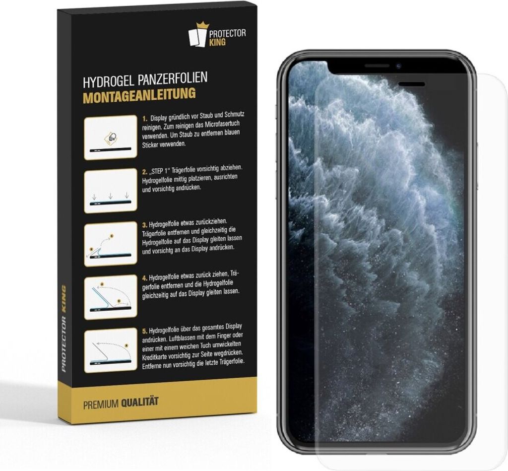 1x Panzerfolie für iPhone XS HYDROGEL FULL-COVER Displayschutzfolie HD KLAR