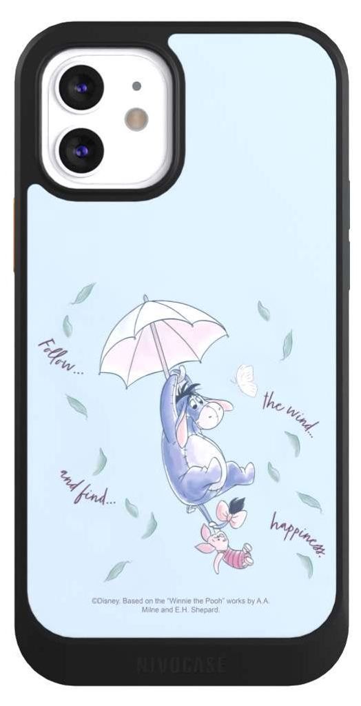 NIVOCASE Hülle für Apple iPhone 12 Handyhülle NIVOcore Case Schwarz Disney Offizielles Lizenzprodukt Winnie Puuh I-Aah