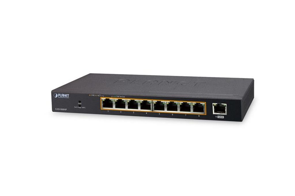 PLANET 8-Port 10/100/1000T 802.3at PoE 1-Port Gigabit Produktbild 