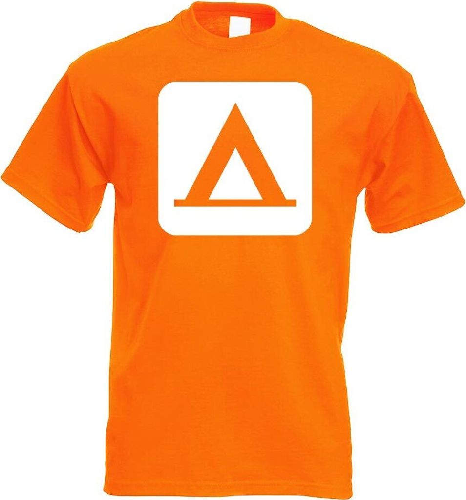 Kiwistar - T-Shirt - orange - Zelten Camping Piktogramme Herren Funshirt Bedruckt Design Sprüche Spruch Motive - mit Motiv Bedruckt - Funshirt Des...