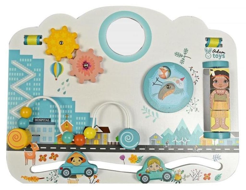 Adam Toys Edukační závěsná dřevěná tabule - Městečko Obrázek produktu 