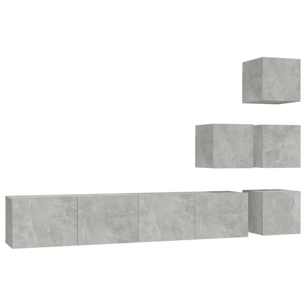 TV-Wandschrank Betongrau Holzwerkstoff