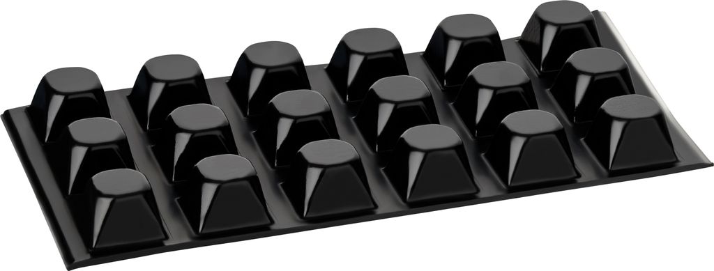 haggiy Elastikpuffer selbstklebend - quadratisch, schwarz 20,5x20,5 mm | Höhe: 13,2 mm (18 Stück)
