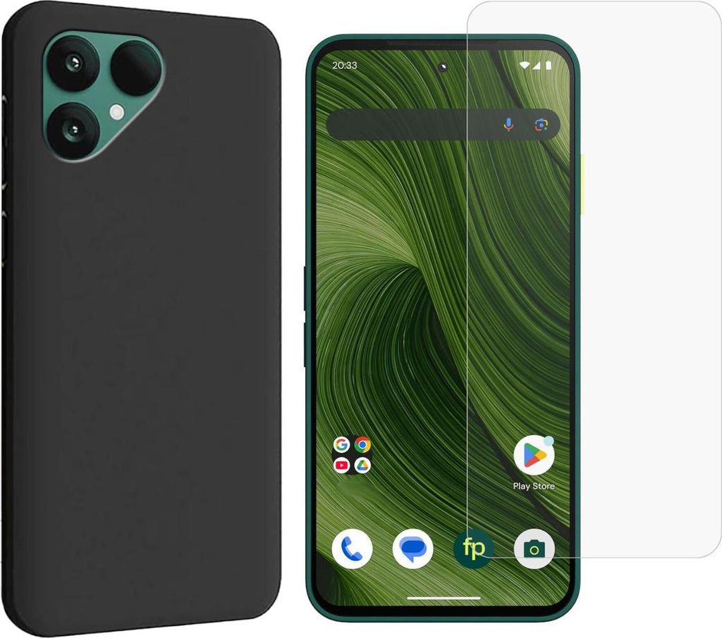 TPU Hülle + 9H Glas für Fairphone 6 Silikon Schutz Handy Bundle 9H Schutzglas