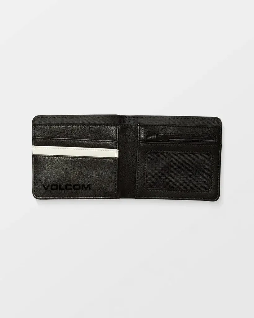 Portefeuille Volcom Slim Stone Noir au Design Ultra-Plat Polyuréthane