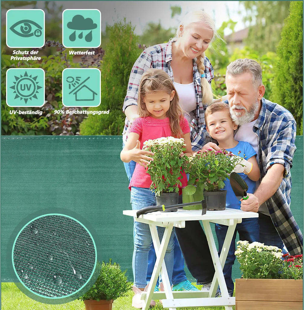 Rete Ombreggiante 1.8x20m TolleTour HDPE 150g Verde | Frangivista Professionale - 4