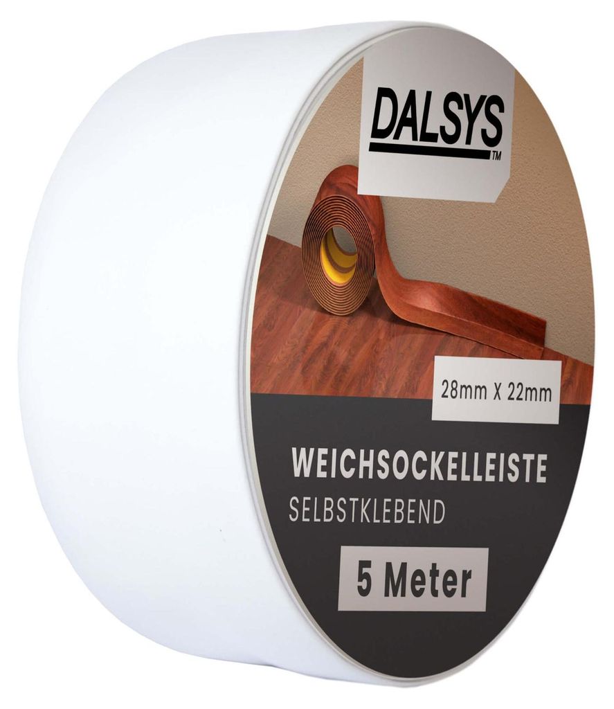 Dalsys Weichsockelleiste selbstklebend 5m Weiß - Flexible Produktbild 