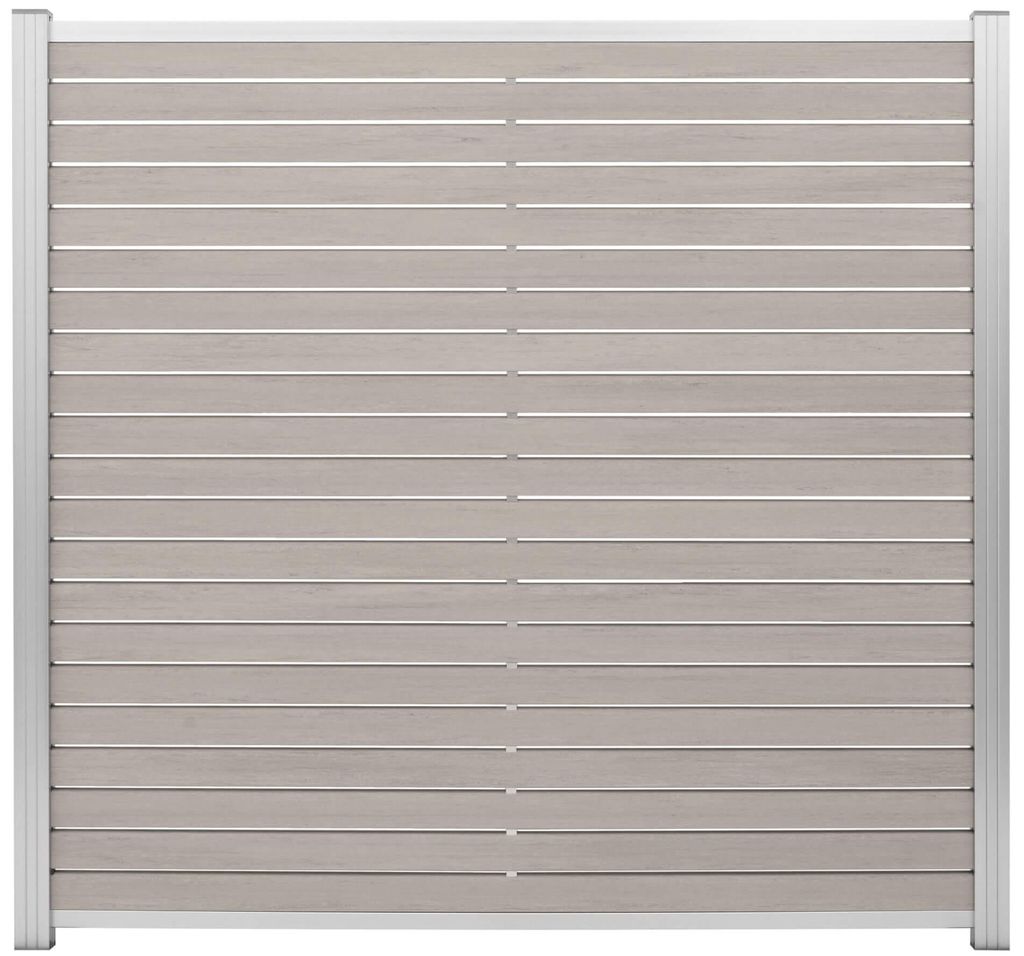 Ligna Gard Rhombus WPC Zaun Texel ca. 180 x 180 cm Sichtschutz Steckzaun Multicolor-Sand Aluminium Silber Ohne Pfosten