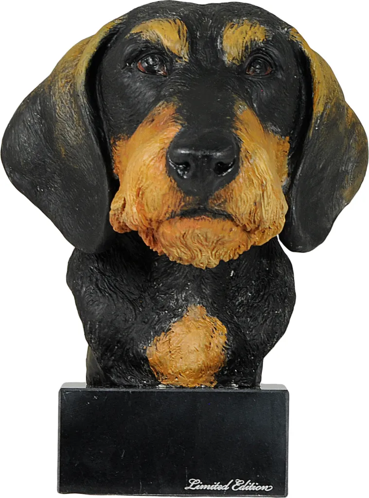 Figurine Teckel poil dur réaliste - Statue durable qui ne s'altère pas