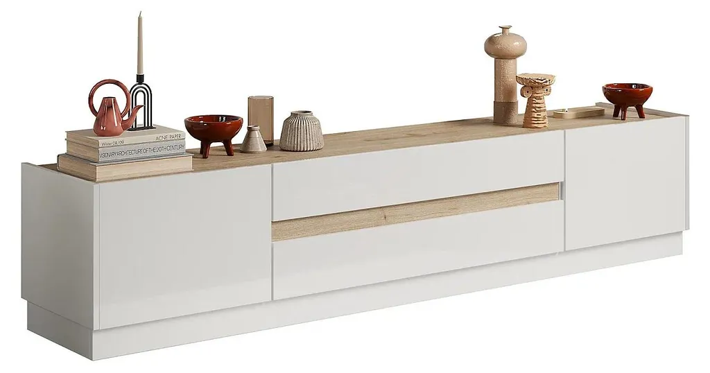 Meuble TV Utopia L205 cm : Rangez tout et Cachez vos Câbles avec Style