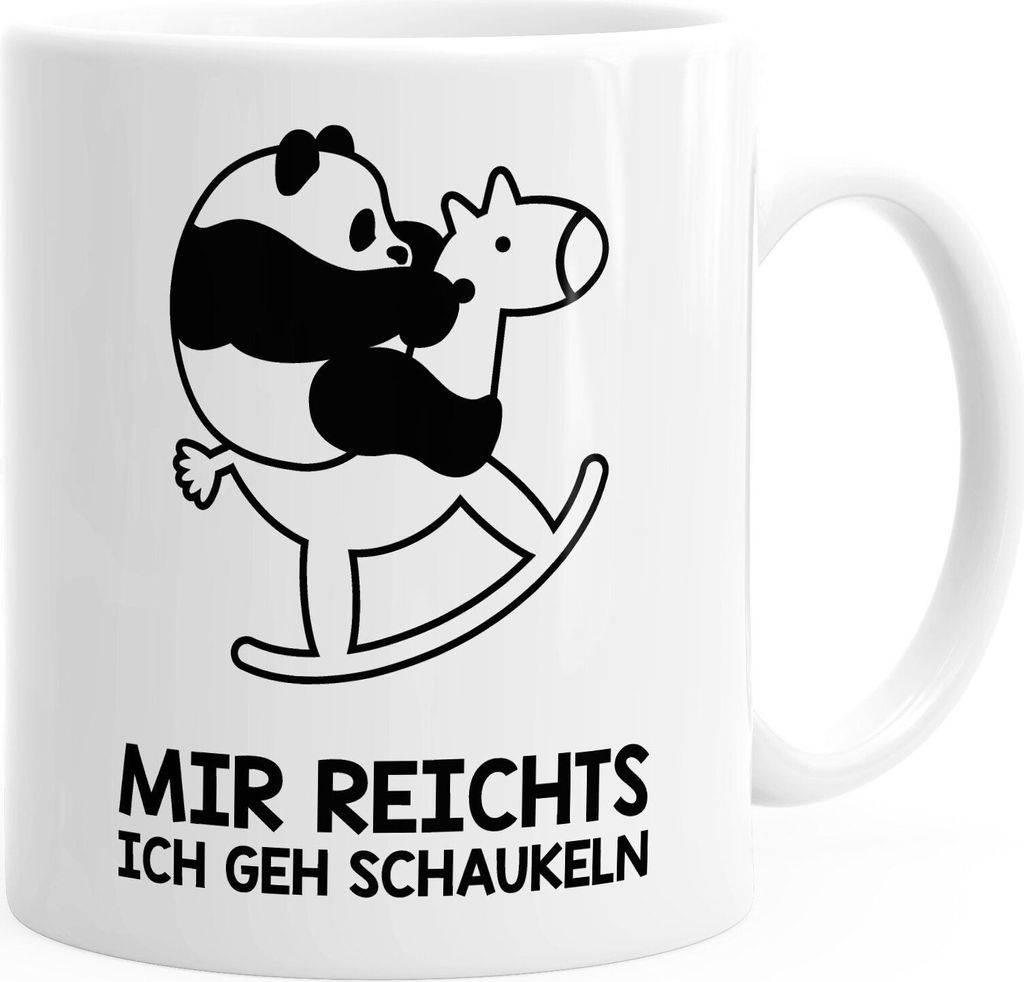 Kaffeetasse Panda Mir reichts ich geh schaukeln Spruchtasse MoonWorks weiß unisize