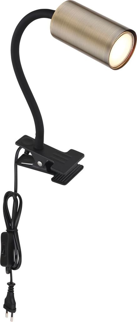 GLOBO 57911KM ROBBY Klemmstrahler Metall schwarz matt, 1x GU10