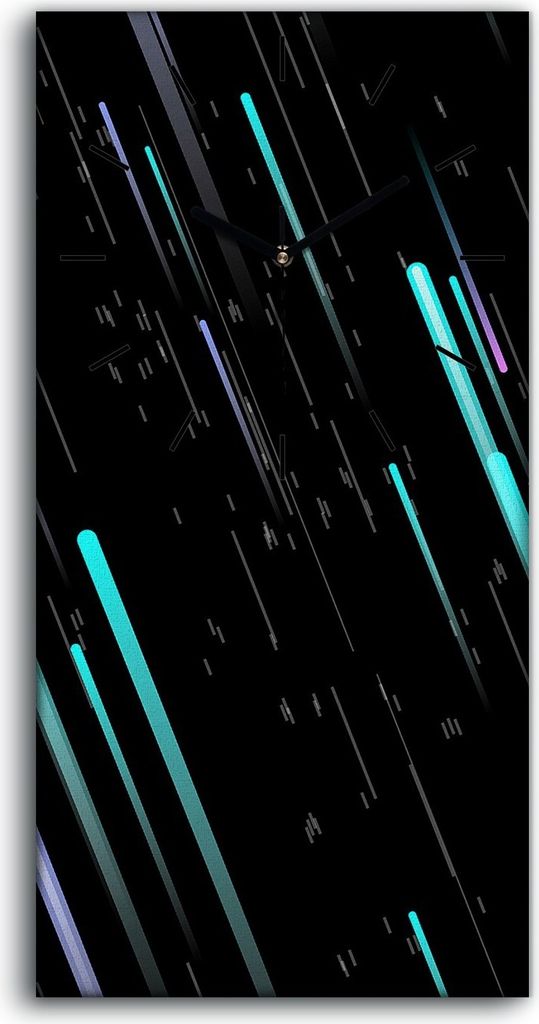 Dekor Leinwand Uhr Wandbilder 30x60 Wand Kunst Futuristisches Neonlicht - schwarze Hände