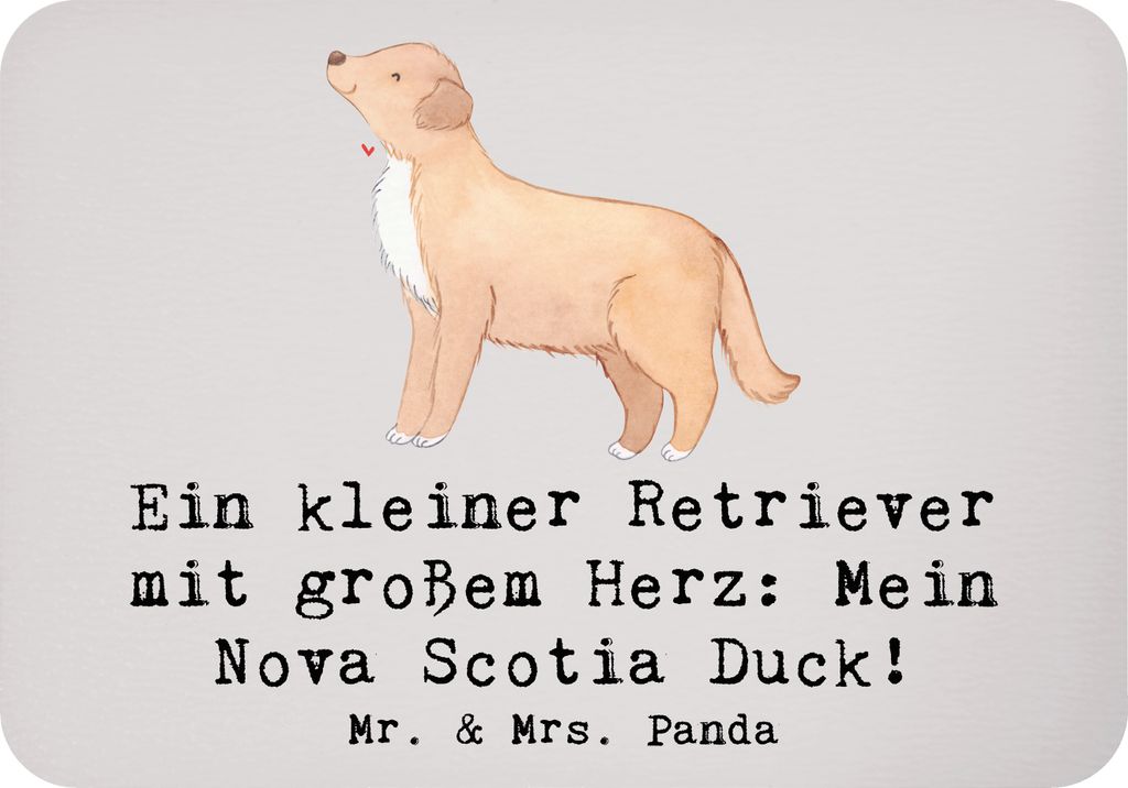 Mr. & Mrs. Panda magnet Nova Scotia Duck Herz - Grau Pastell - Geschenk, Outdoor-Hund, zettelhalter, Hunderassen Vielfalt, Kühlschrankmagnet, treu...
