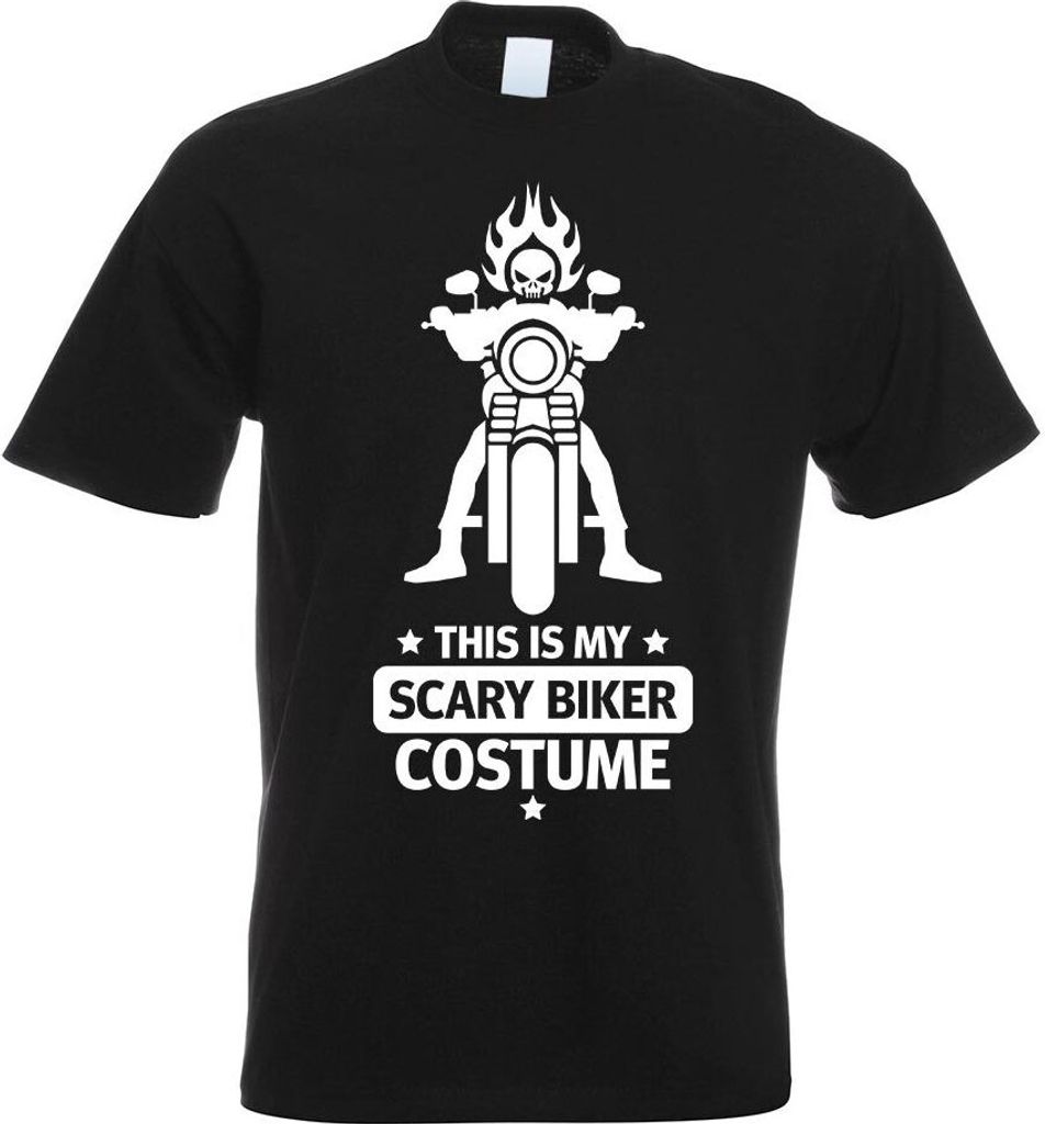Kiwistar - T-Shirt - schwarz - This is Scary Biker Costume Motiv Bedruckt Funshirt Design Print - mit Motiv Bedruckt - Funshirt Design - Sport - Fr...