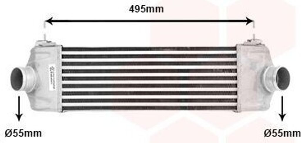 VAN WEZEL 18004406 Ladeluftkühler LLK für FORD Transit Mk6 Kasten (V347, V348, FA) Turbo Intercooler