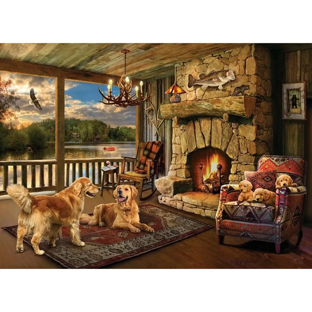 Cobble Hill Puzzle 1000 Pièces Cottage by the Lake - Modèle 80124