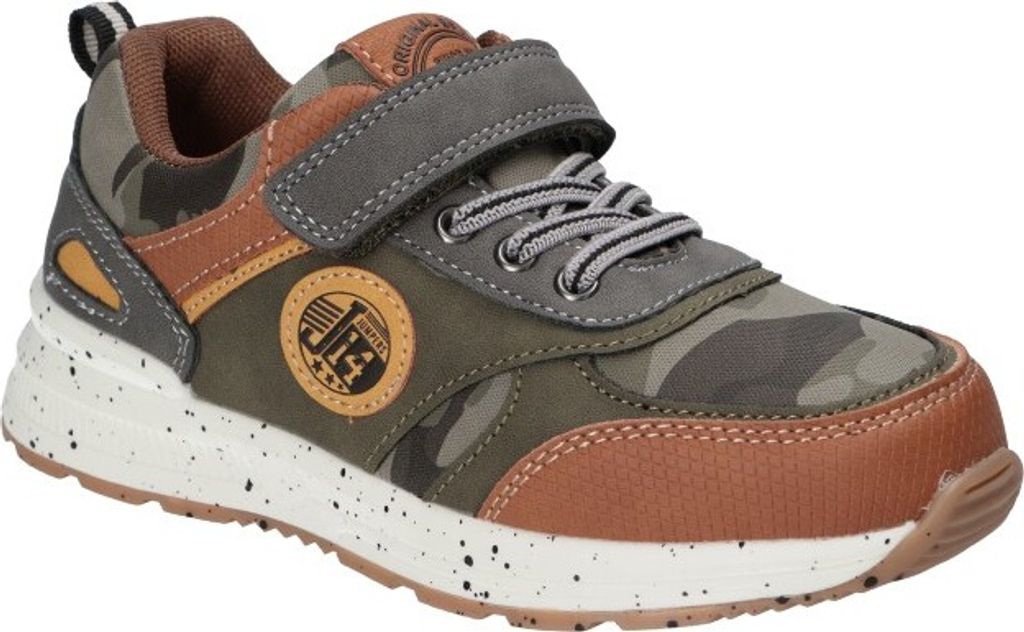 AMERICAN CLUB XD132 Solide Kinderschuhe mit Klettverschluss, modische Kinderschuhe, profilierte Innensohle aus Naturleder, Casual, Khaki 31