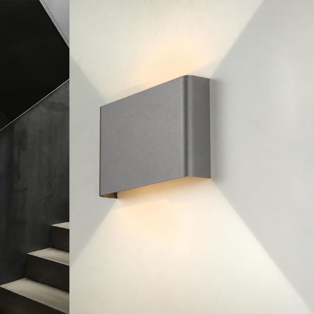 Wandleuchte eckig Grau G9 230V moderne Hotelleuchte Produktbild  KI-generiertes Bild
