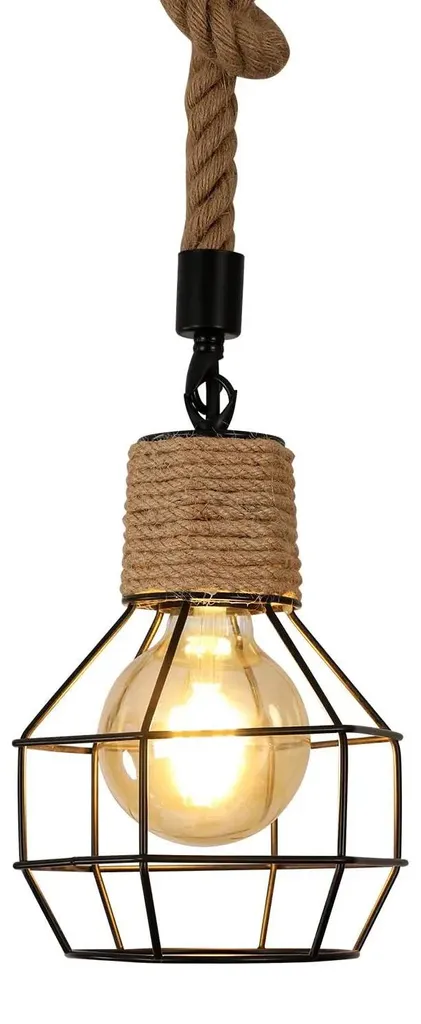 Suspension rétro industrielle noire idéale pour cuisine et bureau E27