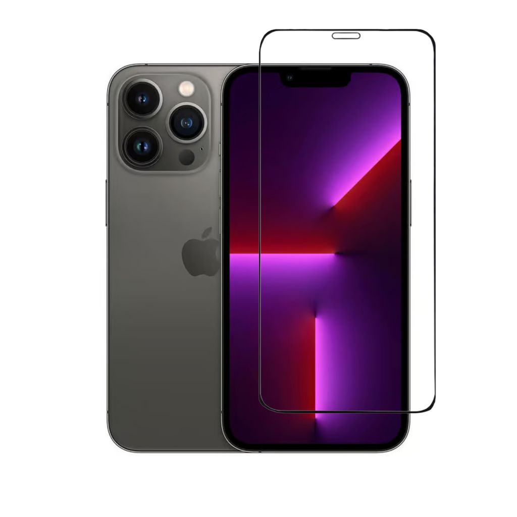 A smartphone and a screen protector are displayed against a white background.