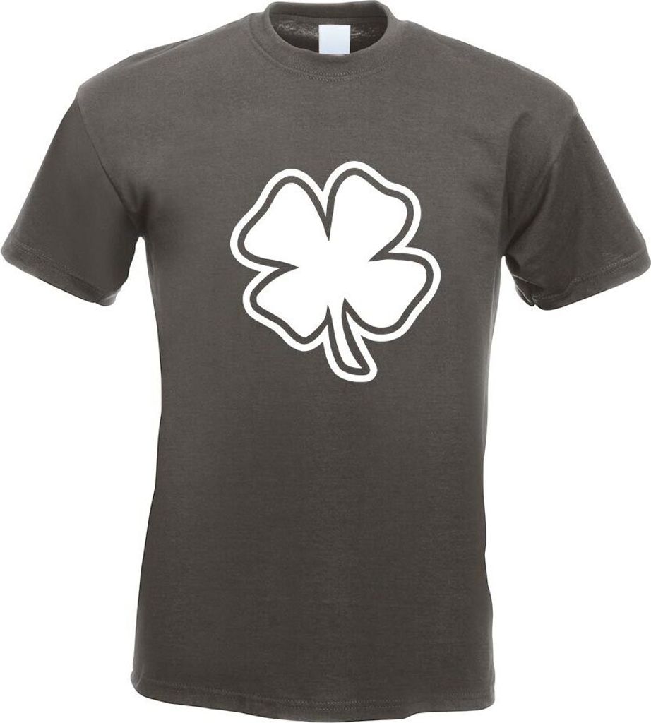 Kiwistar - T-Shirt - Graphit - Kleeblatt - Glück Motiv Bedruckt Funshirt Design Print - mit Motiv Bedruckt - Funshirt Design - Sport - Freizeit - ...