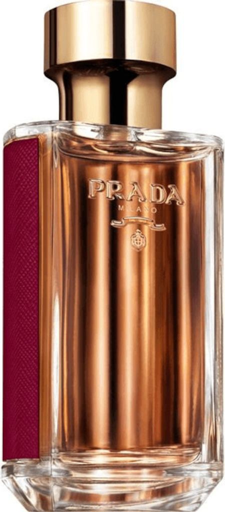 A product shot of a Prada perfume bottle.