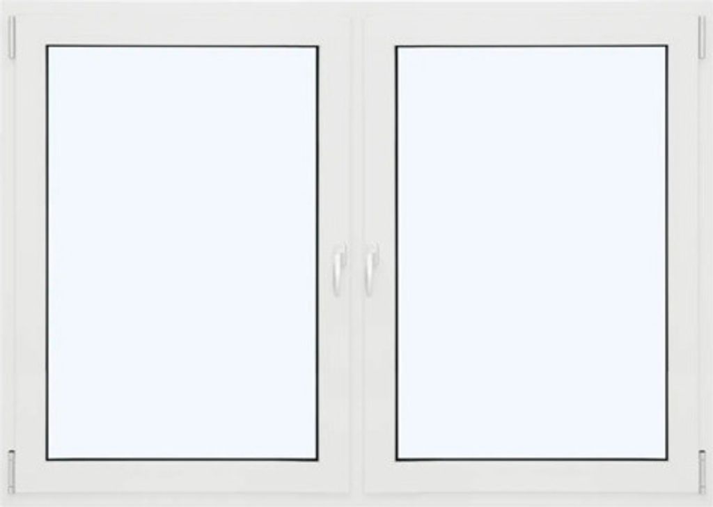 ARON Ternum Aluminiumfenster RAL 9016 verkehrsweiß 2 Flügelig (Dreh-Kipp/Dreh-Kipp) mit festem Pfosten 1100x1500 mm